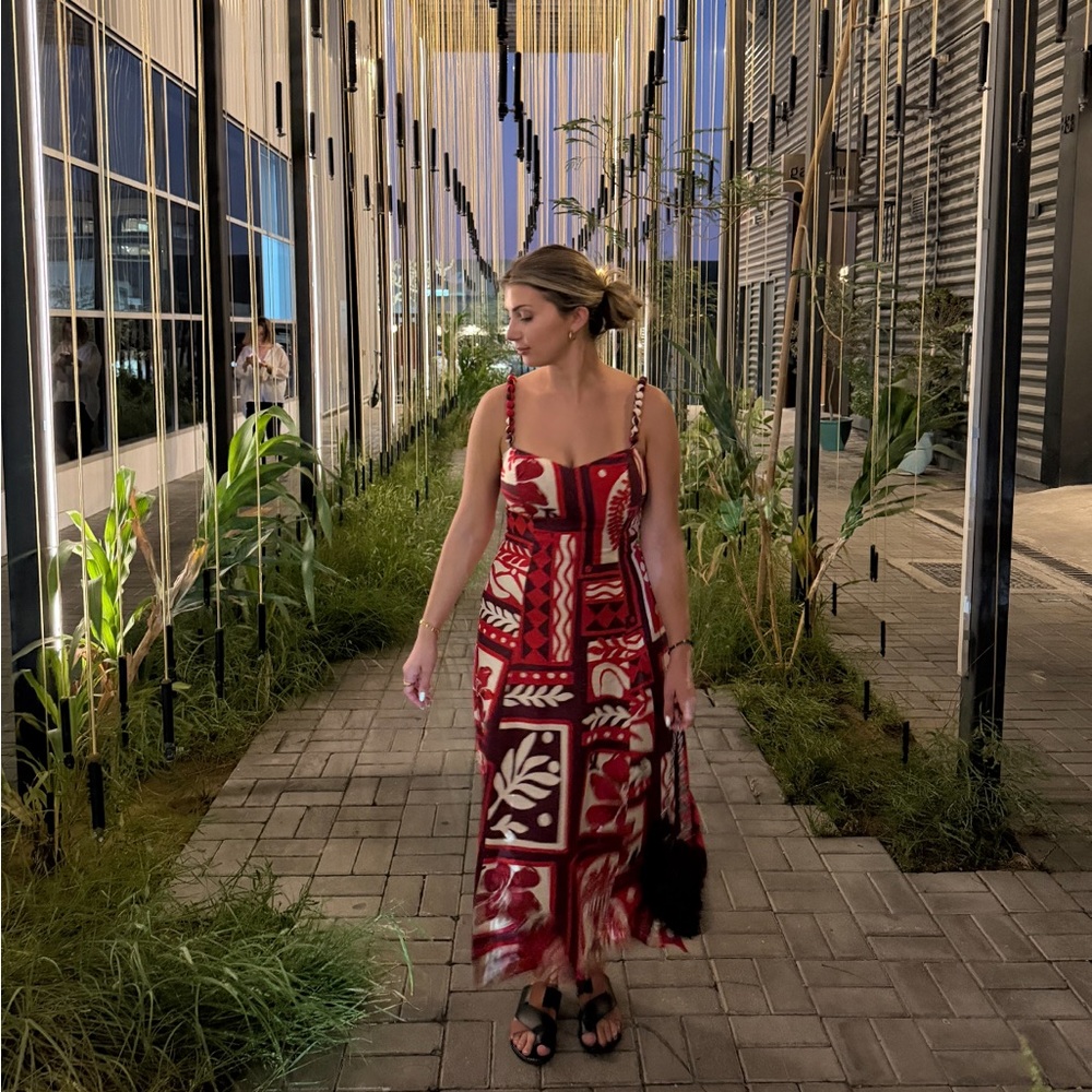 Simona Square-Neck Linen Midi Dress - Picture 5 of 7
